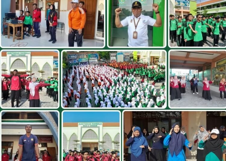 Pererat Silaturahmi dan Kebersamaan, Keluarga Besar MAN 2 Gresik Gelar Senam Sehat Ceria