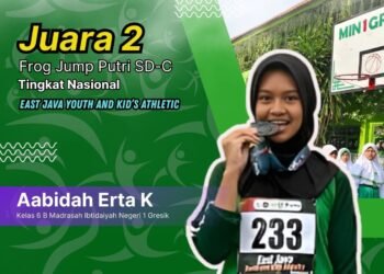 Kado Indah Akhir Tahun, Siswa MIN 1 Gresik Raih Juara 2 Frog Jump Putri SD-C Tingkat Nasional