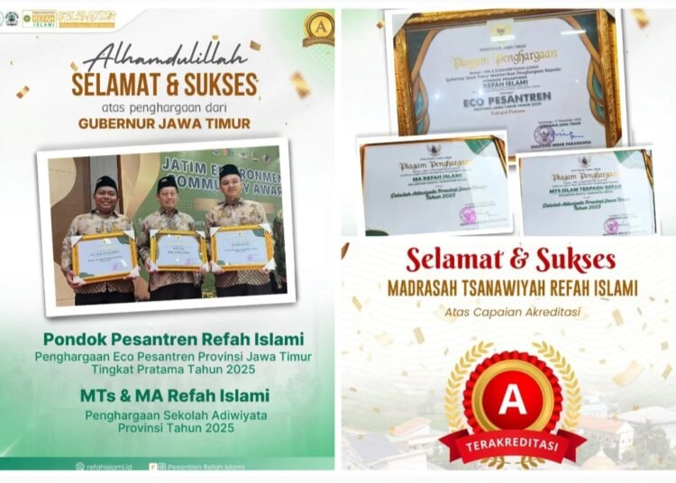Anugerah Terindah di Pengujung Tahun, Pesantren Refah Islami Digelontor Penghargaan dari Gubernur Jawa Timur