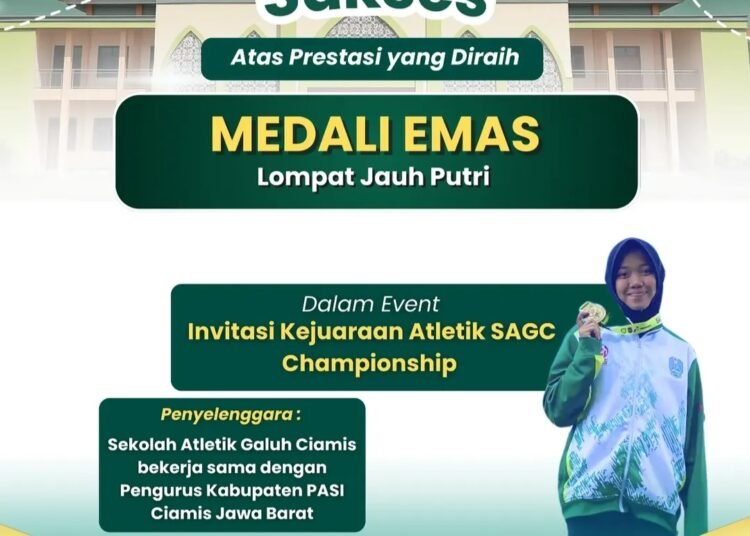 Siswi MAN 2 Gresik Raih Medali Emas Kejuaraan Atletik SAGC Championship di Ciamis Jawa Barat
