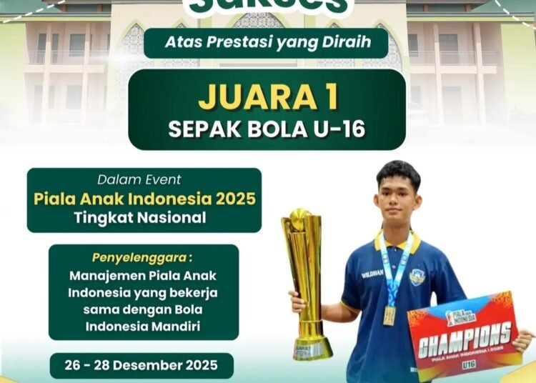 Prestasi Nasional di Pengujung Tahun, Siswa MAN 2 Gresik Raih Juara 1 Sepak Bola U-16 2025