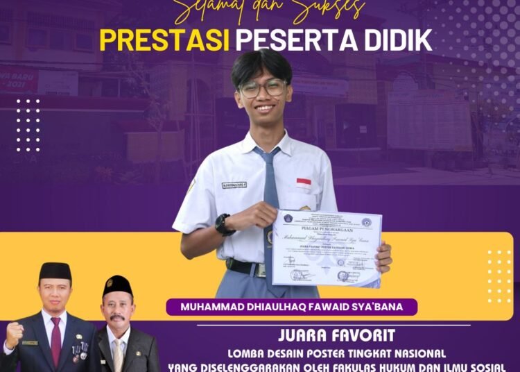 MUHAMMAD DHIAULHAQ MAN 1 GRESIK SUKSES RAIH JUARA FAVORIT LOMBA DESAIN GRAFIS TINGKAT NASIONAL