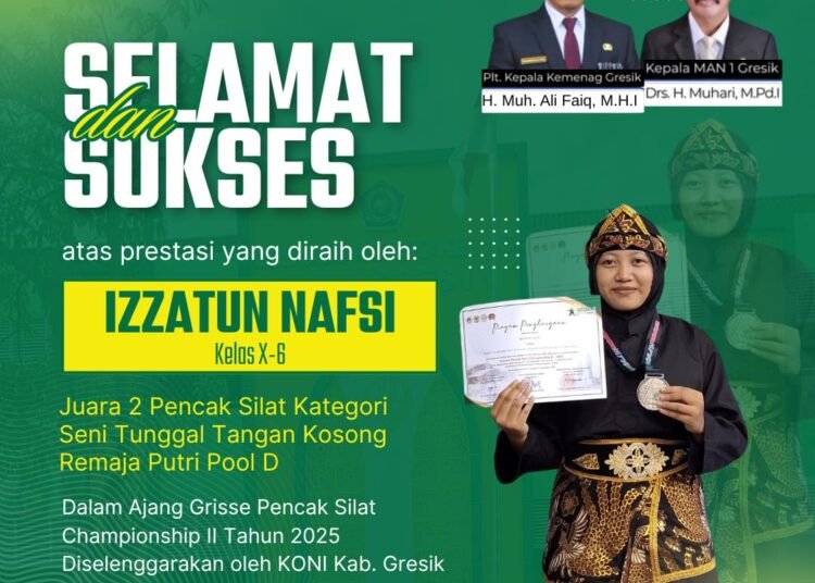 Pendekar MAN 1 Gresik Raih Juara 2 Pencak Silat di Ajang Grissee Pencak Silat Championship 2025