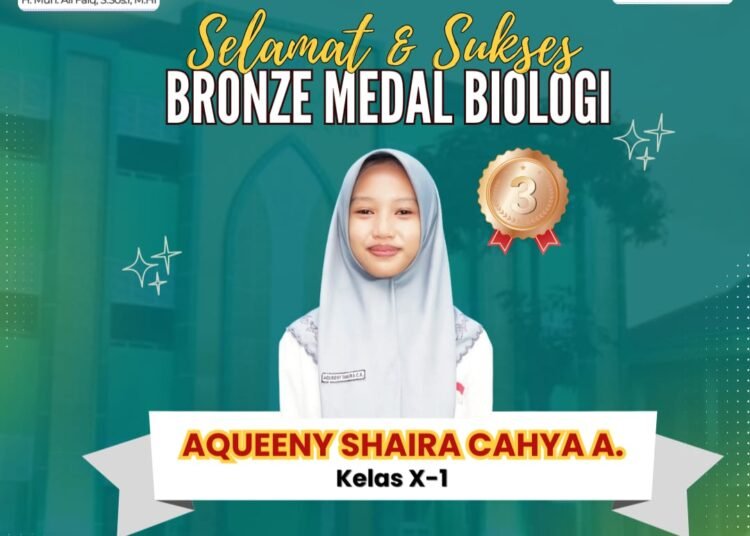 Aqueeny Shaira Cahya Siswi MAN 1 Gresik Raih Bronze Medali Olimpiade Sains Airlangga 2025