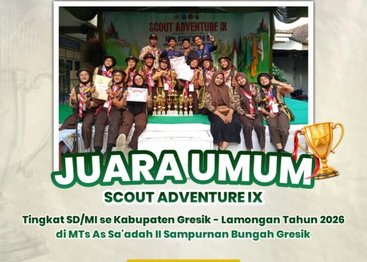Luar Biasa !! MI Alkarimi Gresik Raih Juara Umum Scout Adventure IX MTs Assa’adah II Sampurnan Bungah