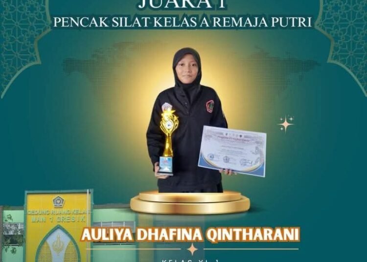 Awali Tahun Baru 2026, Siswi MAN 1 Gresik Sabet Juara 1 Pencak Silat Tingkat Nasional di Sampang Madura