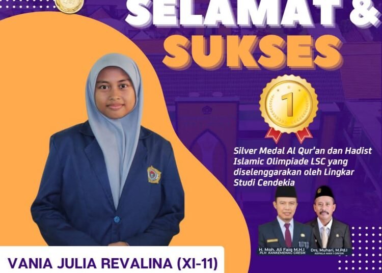 Sisihkan Ratusan Peserta, Siswi MAN 1 Gresik Sukses Raih Medali Olimpiade Qur’an Hadist Tingkat Nasional