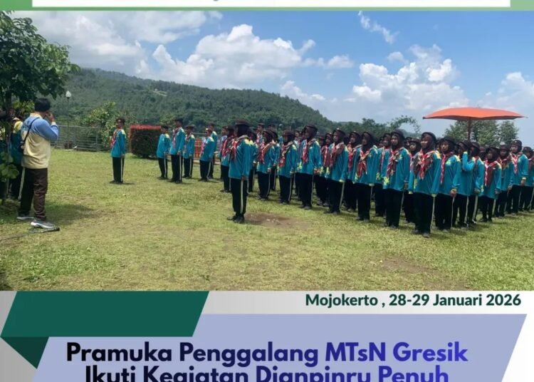 Pramuka Penggalang MTsN Gresik Ikuti Kegiatan Dianpinru di Padusan Dlanggu Mojokerto