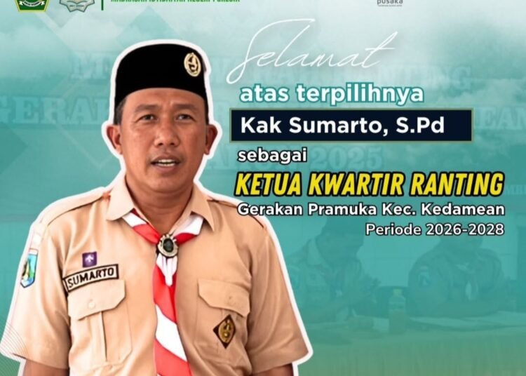 Selamat !! Kak Sumarto Guru MIN 1 Gresik Terpilih Jadi Ketua Kwarran Gerakan Pramuka