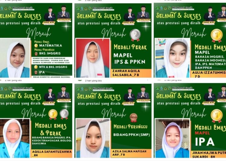 Wow, 6 Srikandi MTsN Gresik Ukir Prestasi Gemilang di Ajang Bergengsi Olimpiade Nasional