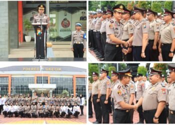 Pimpin Apel Terakhir, Kapolres Gresik Tak Kuasa Menahan Kesedihan: Titipkan Doa Terbaik untuk Anggota