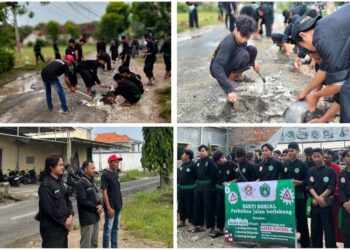 Tak Kunjung Diperbaiki, Baper Panceng Gandeng Pendekar Pagar Nusa Perbaiki Jalan Berlubang