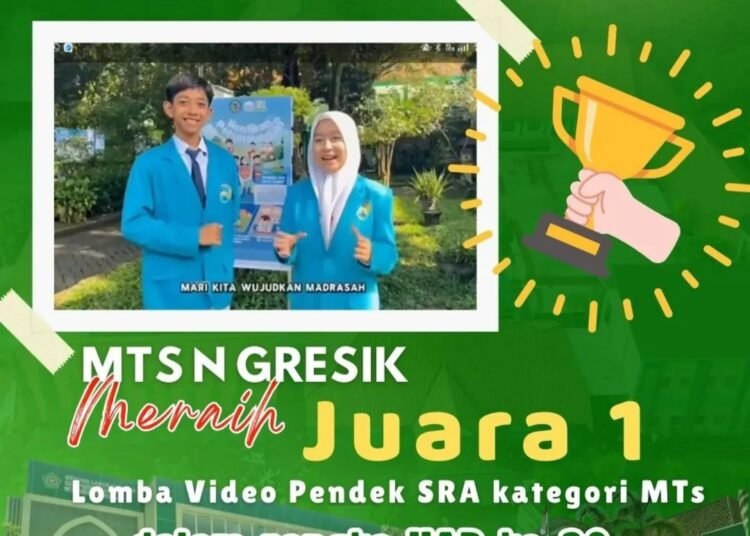 MTsN Gresik Raih Juara 1 Lomba Video Pendek Sekolah Ramah Anak HAB ke-80 Kemenag RI
