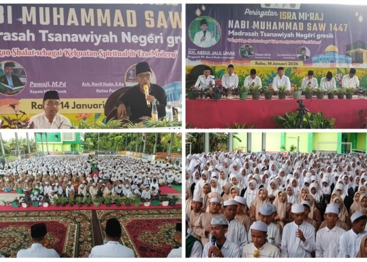 MTsN Gresik Peringati Isra Mi’raj Nabi Muhammad SAW, Tekankan Pentingnya Menjaga Salat