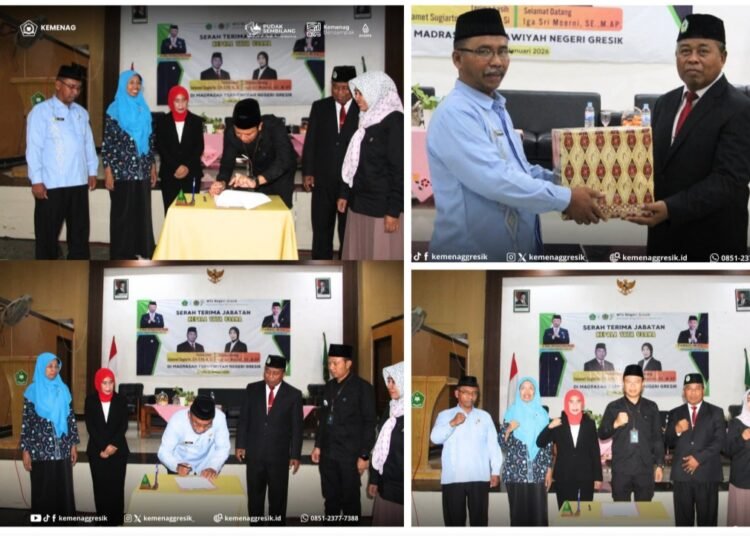 Sertijab Kepala TU MTsN Gresik, Kakankemenag Tekankan Inovasi Menuju Madrasah Maju dan Bermartabat