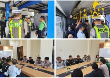 Tegas !! Satlantas Polres Gresik Imbau Driver Trans Jatim Tidak Berkendara secara Ugal-ugalan