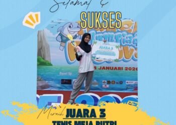 Khairin Nadhifa Siswi UPT SMPN 10 Gresik Raih Juara 3 Tenis Meja Putri di MAN 1 Lamongan