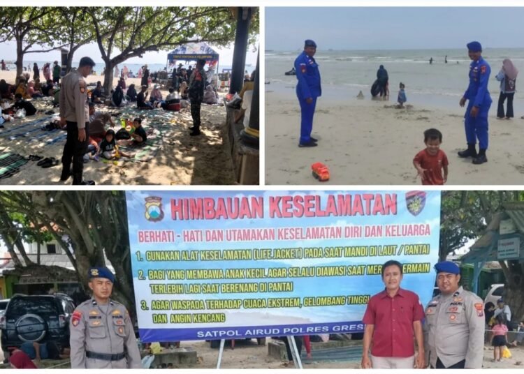 Pastikan Kenyamanan Pengunjung, TNI – Polri Laksanakan Patroli Pengamanan di Wisata Pasir Putih Dalegan