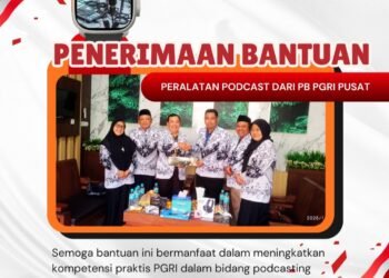 Tulus Mengabdi, PGRI Kabupaten Gresik Terima Bantuan Peralatan Podcast dari PB PGRI Pusat