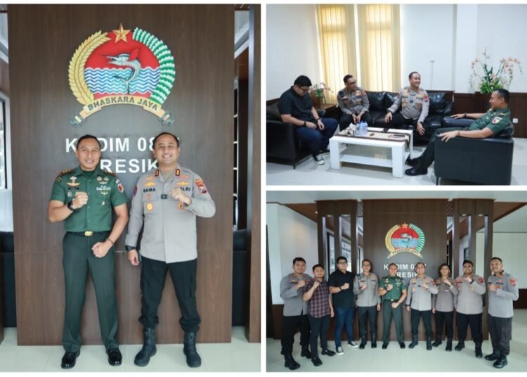 Perkuat Sinergitas TNI-Polri, Kapolres AKBP Ramadhan Rajut Silaturahmi Bareng Dandim 0817 Gresik