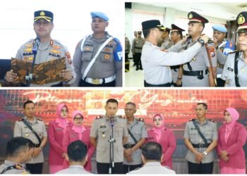 Khidmat !! Pimpin Sertijab Lima Kapolsek, Kapolres Gresik: Layani Masyarakat dengan Hati