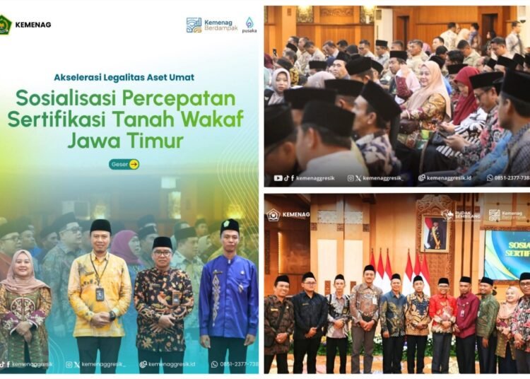 Selamatkan Aset Umat, Kemenag Gresik Hadiri Sosialisasi Percepatan Sertifikasi Tanah Wakaf Jawa Timur