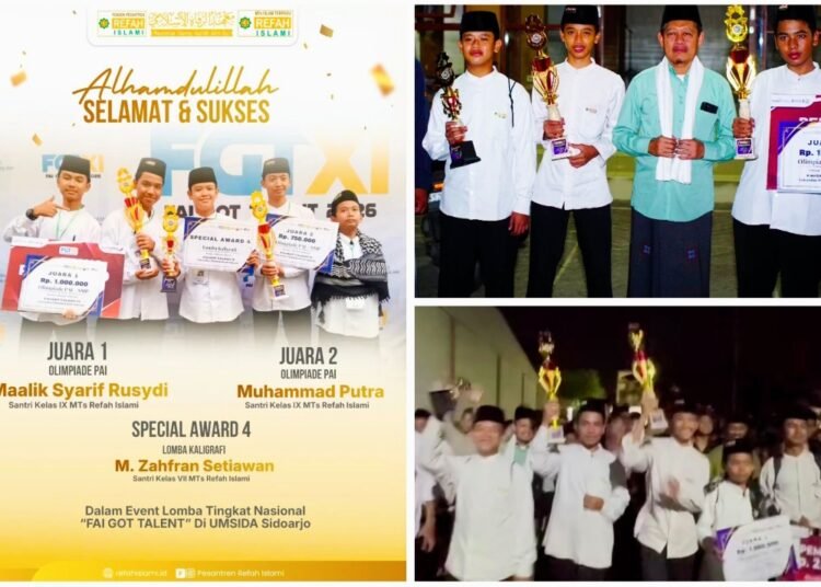 Alhamdulillah, Santri Refah Islami Borong Juara Lomba Tingkat Nasional “Fai Got Talent” di Umsida Sidoarjo