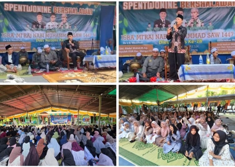 Harlah ke-28 di Momen Isra Mi’raj, SMPN 29 Gresik Gelar “SPENTWONINE Bersholawat”