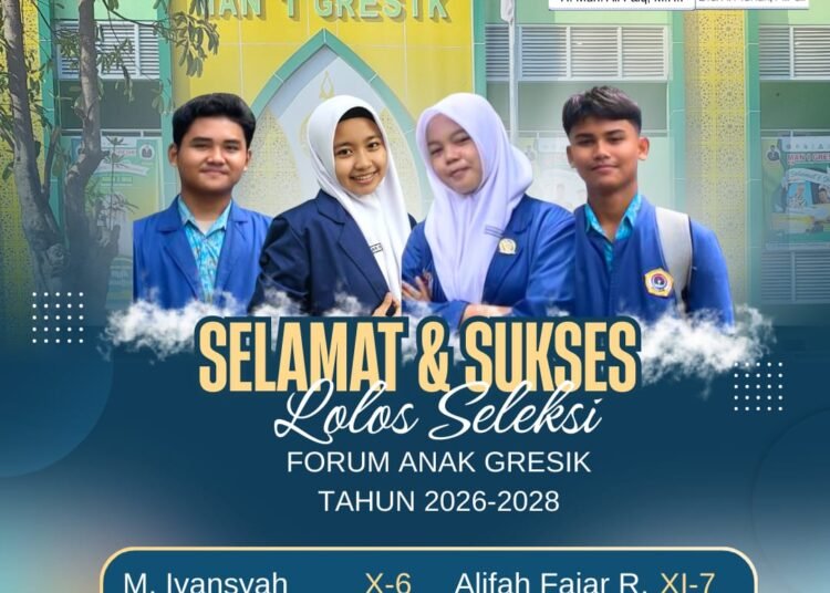 Membanggakan !! 4 Siswa MAN 1 Gresik Lolos Seleksi Forum Anak Gresik Tahun 2026-2028