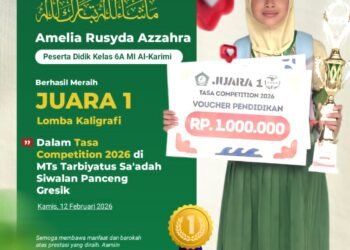Istimewa !! Amelia Rusyda Azzahra Siswi MI Alkarimi Gresik Raih Juara 1 Lomba Kaligrafi Tingkat Kabupaten