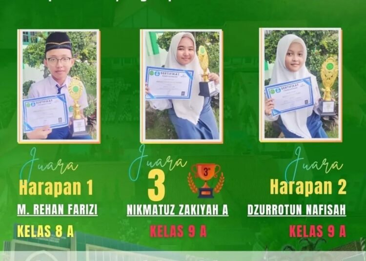 Tiga Murid MTsN Gresik Raih Prestasi di Ajang Lomba Singer Gelaran Savira Organizer
