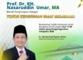 Prof. Dr. KH. Nasaruddin Umar, MA Raih Penghargaan sebagai Tokoh Kerukunan Umat Beragama