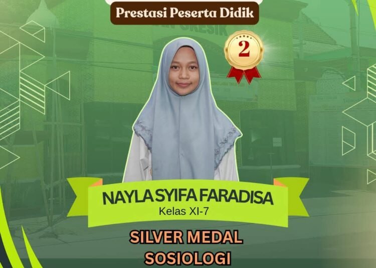 Juara lagi !! Siswi MAN 1 Gresik Raih Silver Medali Olimpiade Sosiologi Tingkat Nasional