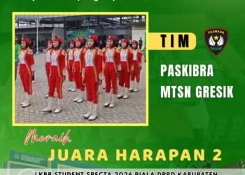 Inilah Prestasi Gemilang Tim Paskibra MTsN Gresik di Ajang LKBB Student Specta 2026