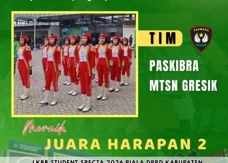 Inilah Prestasi Gemilang Tim Paskibra MTsN Gresik di Ajang LKBB Student Specta 2026