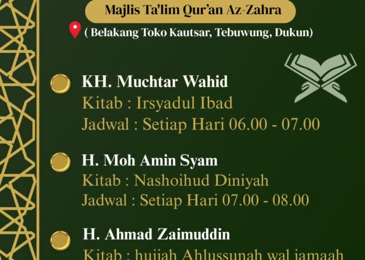 Majelis Taklim Al-Qur’an Azzahrah Tebuwung Kembali Gelar Tradisi Ngaji Kitab Kuning di Bulan Suci Ramadan
