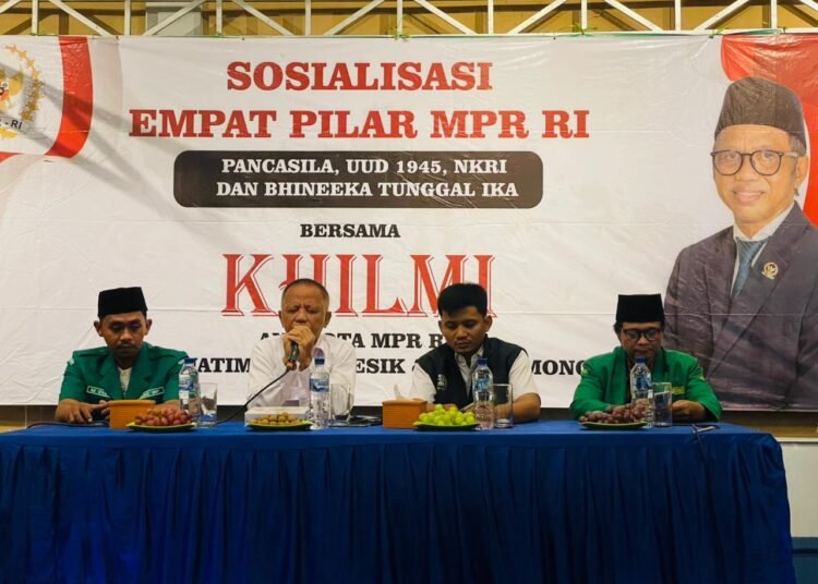 H Khilmi Penuh Semangat Gelar Sosialisasi 4 Pilar MPR RI Bersama Ansor Balongpanggang
