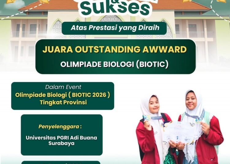 Membanggakan !! MAN 2 Gresik Sukses Raih Juara Outstanding Award Olimpiade Biologi Tingkat Jawa Timur