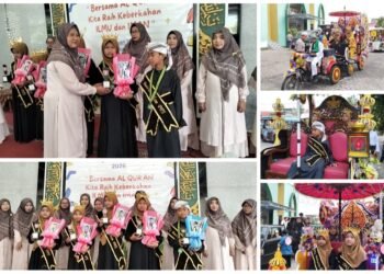 Cetak Generasi Qur’ani, TPQ Baitturrochim Gresik Wisuda Santri ke-7 dengan Pawai Meriah