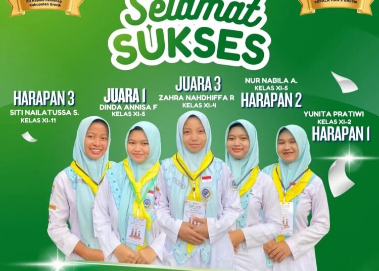 MAN 2 Gresik Borong Juara di Ajang Olimpiade PMR Online Tingkat Nasional