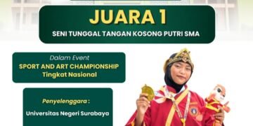 Siswi MAN 2 Gresik Sabet Juara 1 Pencak Silat di Ajang Sport and Art Championship Tingkat Nasional