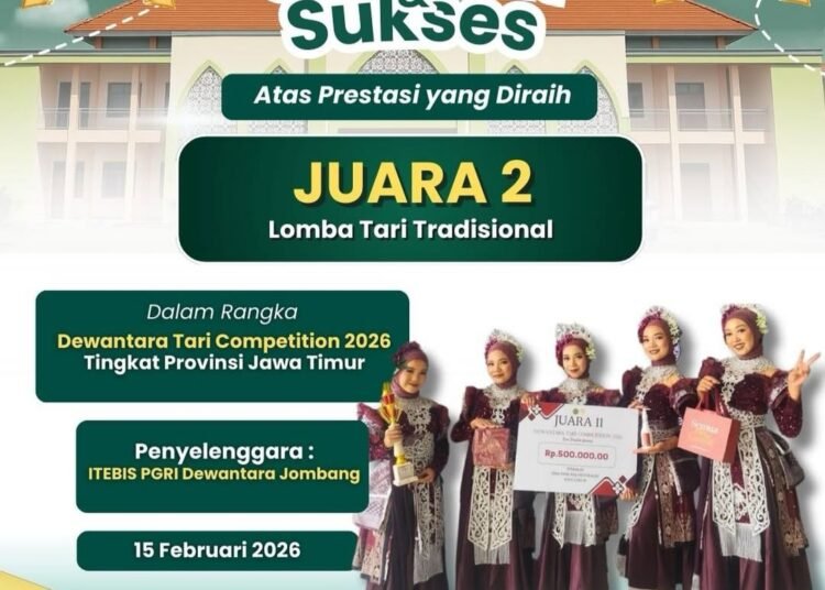 Tim Tari MAN 2 Gresik Raih Juara 2 Lomba Tari Tradisional Tingkat Jawa Timur