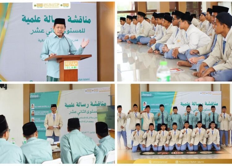 Diuji di Hadapan Para Penguji, Santri MA Refah Islami Presentasikan Risalah Ilmiah Bahasa Arab