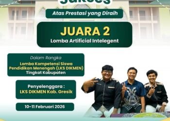 MAN 2 Gresik Sukses Raih Juara 2 Lomba Artificial Intelligence LKS Dikmen 2026 Cabdindik Jatim