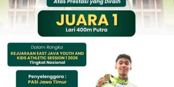 Lari Secepat Kilat, Mental Sekuat Baja Antarkan Siswa MAN 2 Gresik Juara 1 Kejuaraan Atletik Nasional