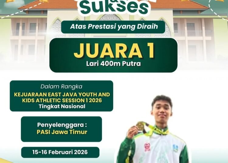 Lari Secepat Kilat, Mental Sekuat Baja Antarkan Siswa MAN 2 Gresik Juara 1 Kejuaraan Atletik Nasional