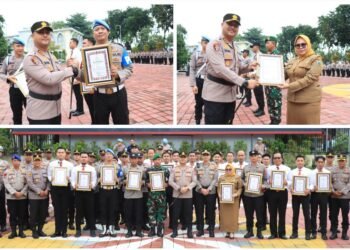 Apresiasi “Jogo Gresik”, Kapolres Berikan Penghargaan kepada 17 Anggota serta Unsur Babinsa dan Kepala Desa