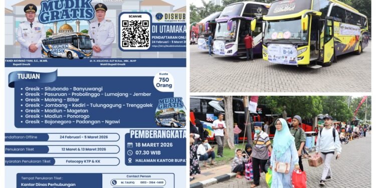 Monggo Dulur, Pemkab Gresik Kembali Gelar Mudik Gratis Bersama Bupati Gus Yani dan Wabup dr. Alif