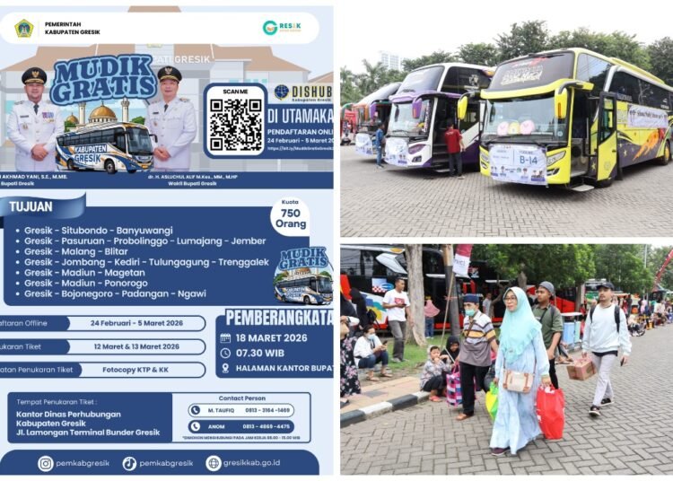 Monggo Dulur, Pemkab Gresik Kembali Gelar Mudik Gratis Bersama Bupati Gus Yani dan Wabup dr. Alif
