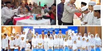 Kapolres Gresik dan Ketua MUI Bersama Insan Media Santuni Anak Yatim di Bulan Suci Ramadan